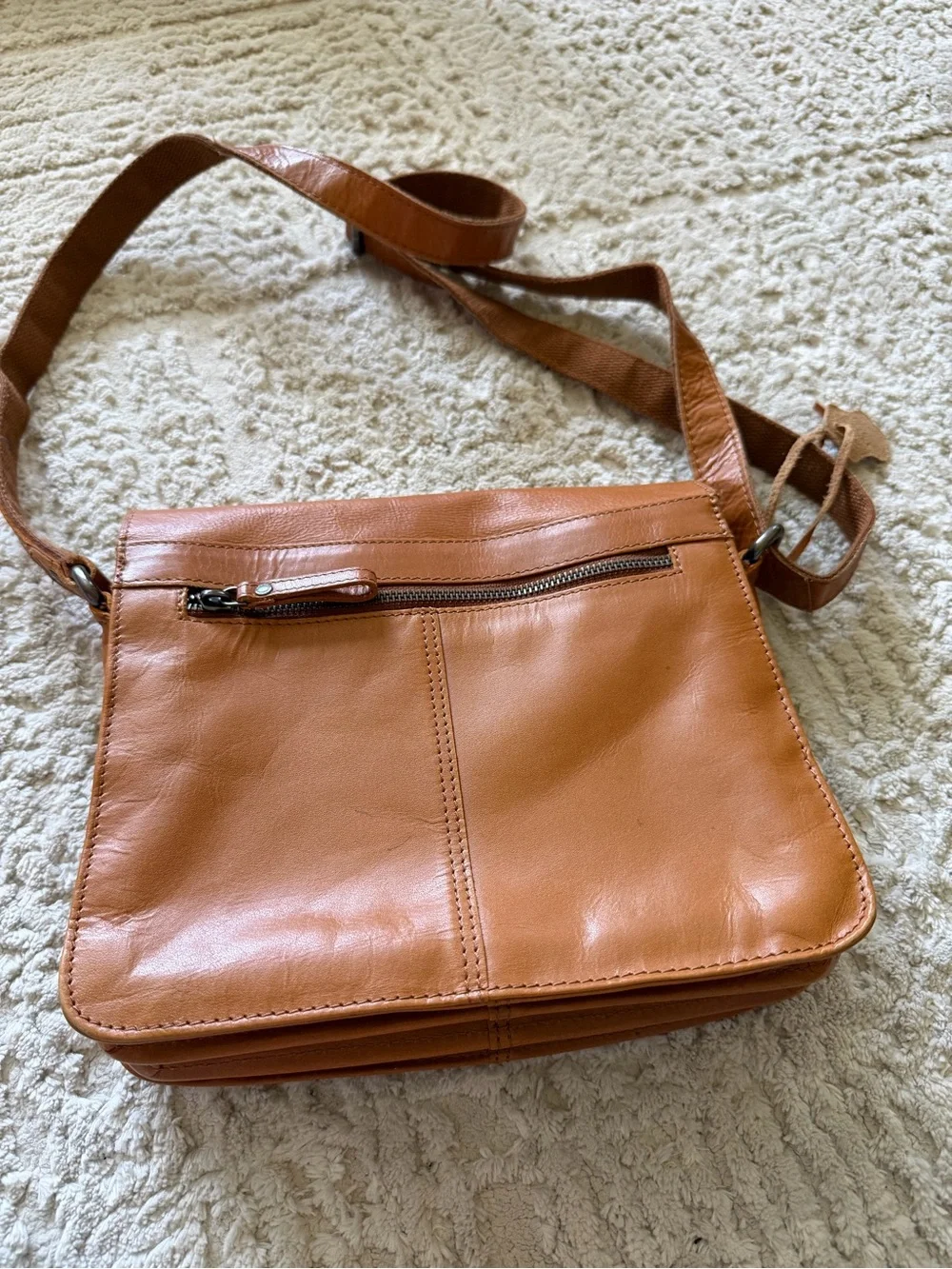 Spikes & Sparrow brown leather messenger bag